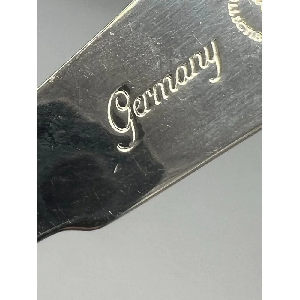 Vtg Stainless Sugar Spoon Enamel Handle German Woman Buckets Milkmaid - Picture 3 of 8